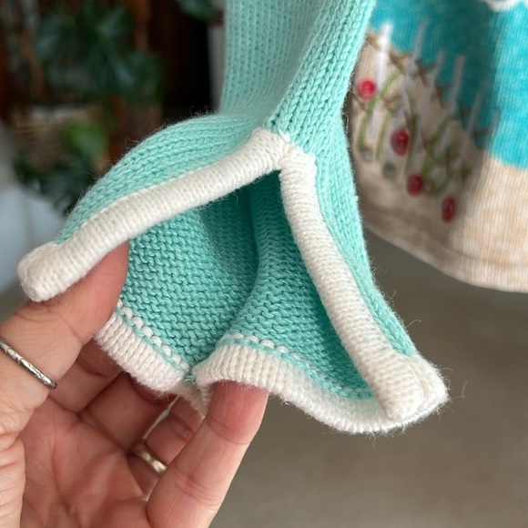 Vintage Timber Lea Teal Nautical Lighthouse Sweater Sz PS - Picture 4 of 8